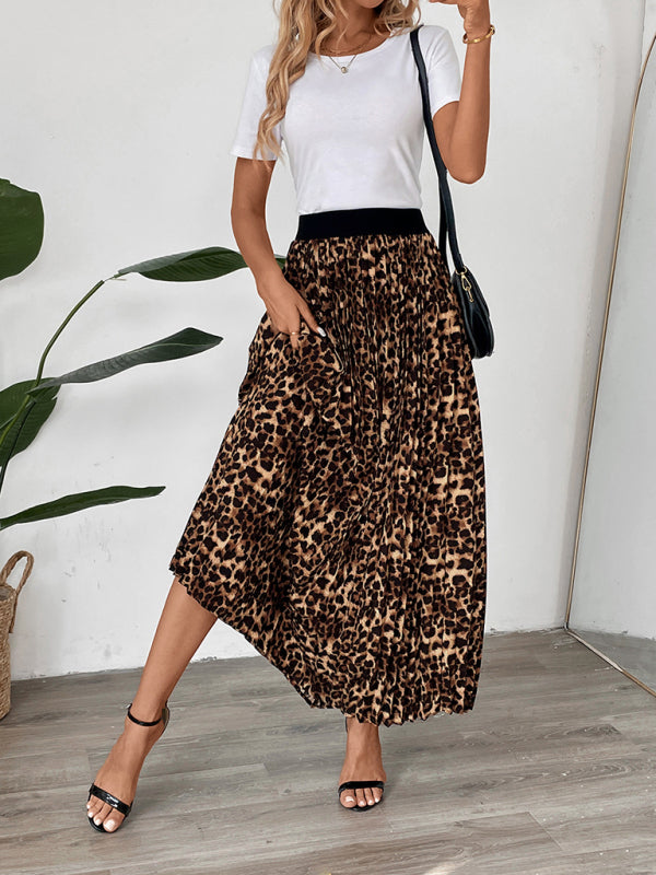 Women Leopard A-Line Maxi Skirt Maxi Skirts | Chuzko.com