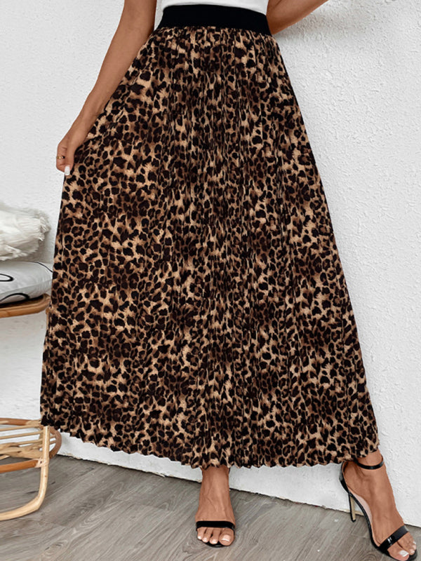 Women Leopard A-Line Maxi Skirt Maxi Skirts | Chuzko.com