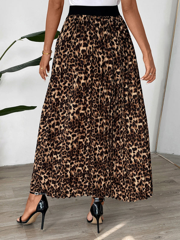 Women Leopard A-Line Maxi Skirt Maxi Skirts | Chuzko.com