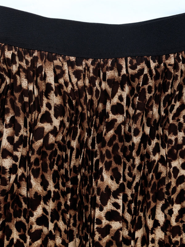 Women Leopard A-Line Maxi Skirt Maxi Skirts | Chuzko.com