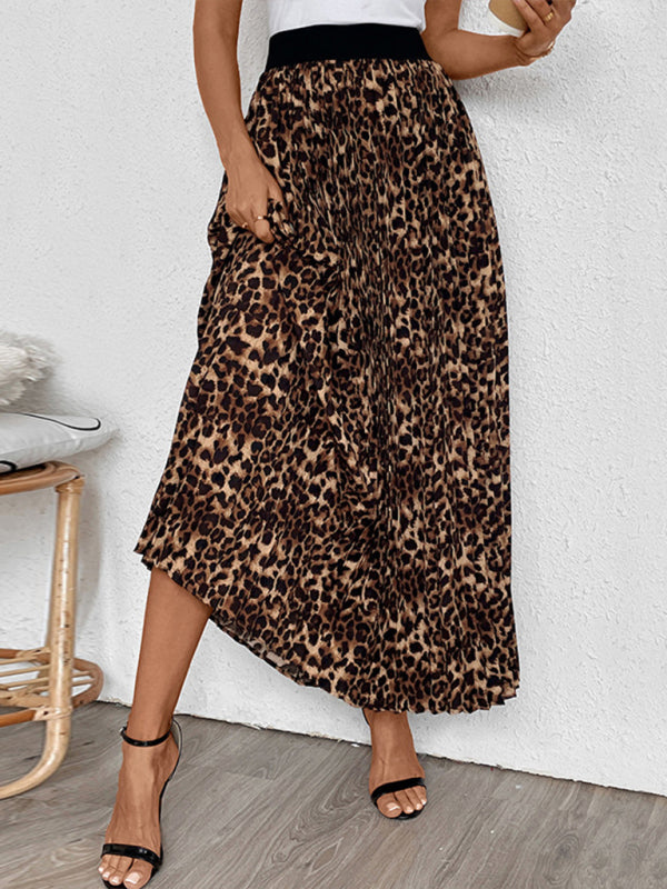 Women Leopard A-Line Maxi Skirt Maxi Skirts | Chuzko.com