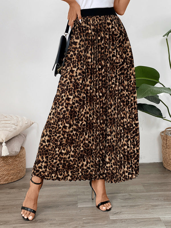 Women Leopard A-Line Maxi Skirt Maxi Skirts | Chuzko.com