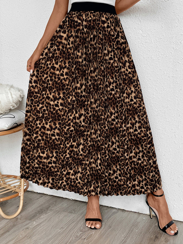 Women Leopard A-Line Maxi Skirt Maxi Skirts | Chuzko.com