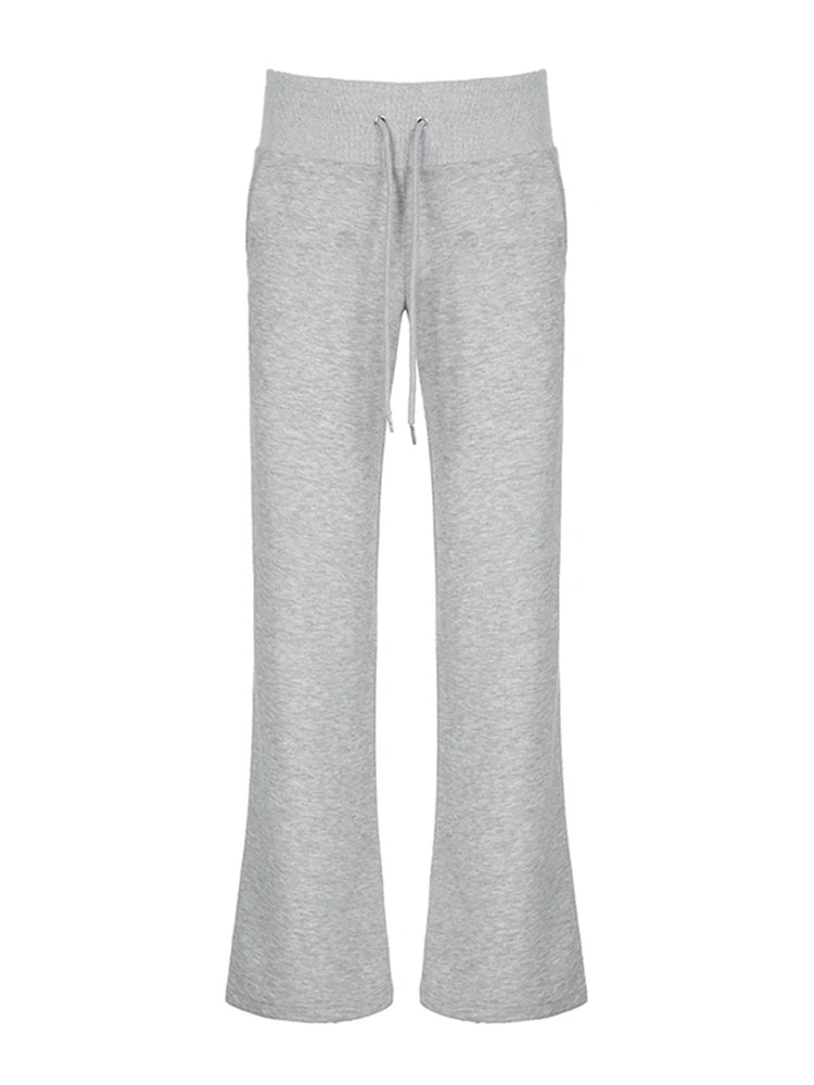 Flared Lounge Pants Wide Waistband Joggers Flared Leggings | Chuzko.com