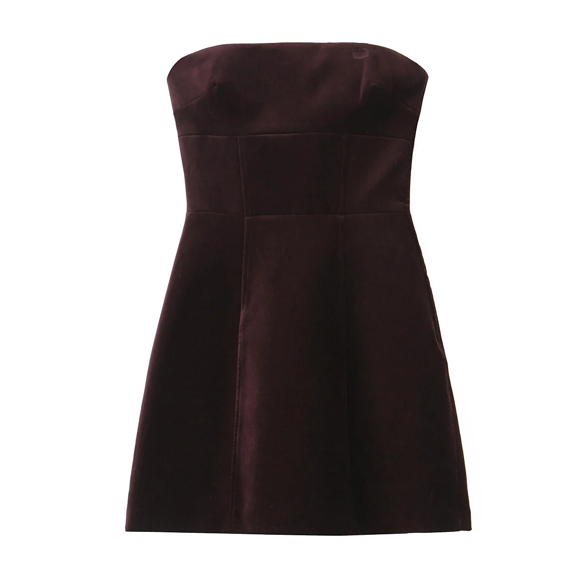 Velvet Bow-Back Dress Elegant Strapless Mini Velvet Dresses