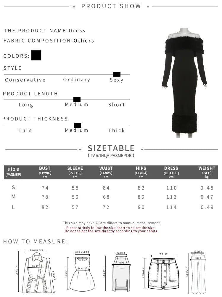 Elegant Faux Fur Winter Midi Party Dress Winter Dresses