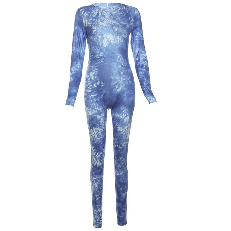 Cloud Tie-Dye Jumpsuit Women Full Unitard Jumpsuits