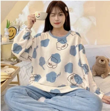 Fleece 2-Piece Pajama Set Winter Nights Sleepwear Pajamas Set