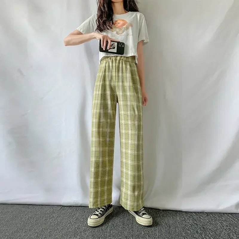 Plush Lined Plaid Loungewear Pants for Women Winter Pants