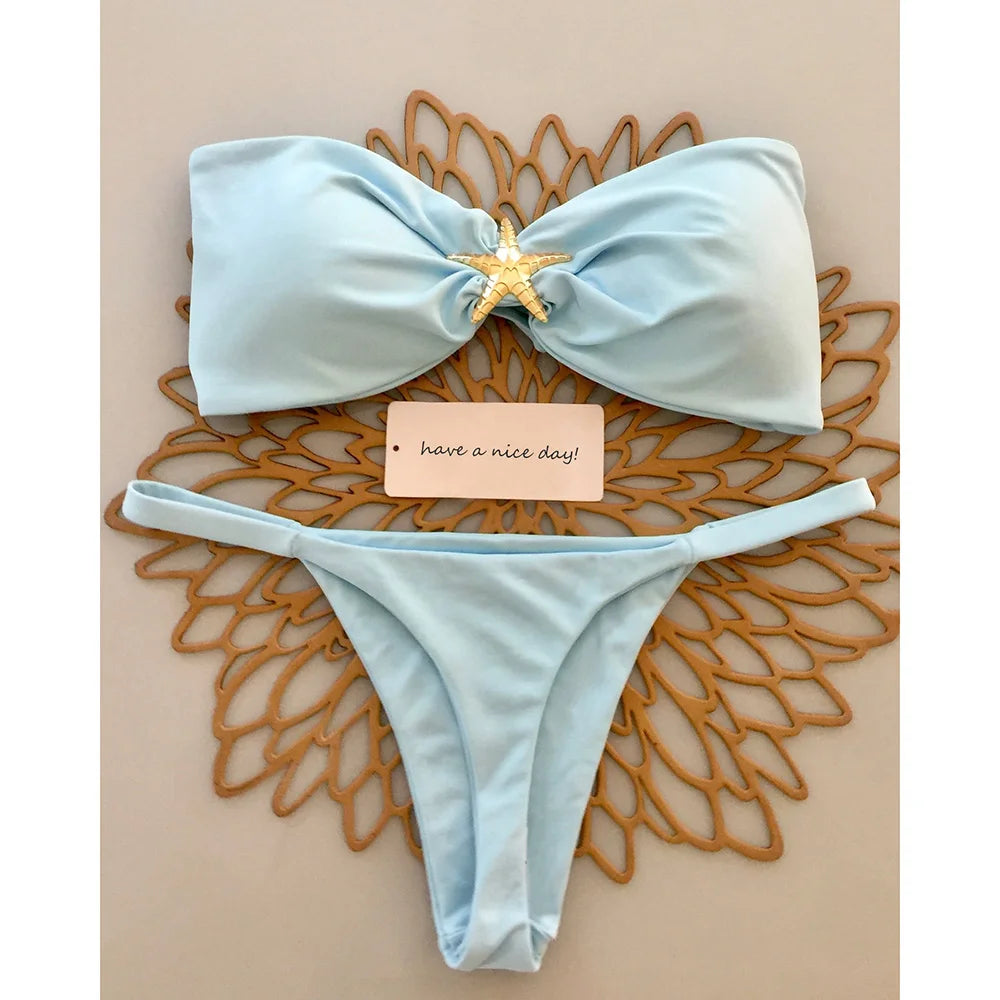 ashionable Starfish Bandeau Swimsuit - 2-Piece Bikini	