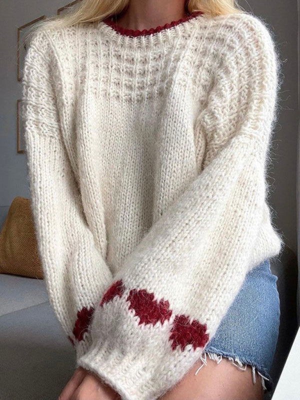 Heart Accents Sweater for Winter Chic	