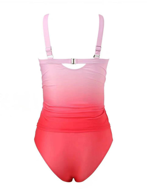 Surf Gradient Tankini Ombre Beach Swimsuit Swimwear