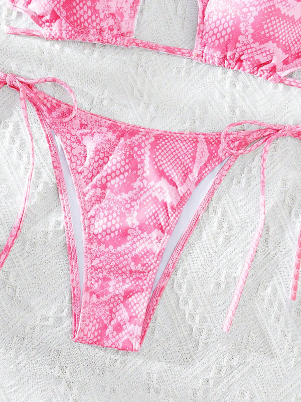 Vibrant Pink Snake Bikini 2-Piece Swimsuit Swimsuits