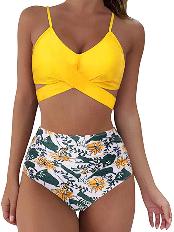 Floral High-Waist Swimwear 2-Piece Tankini Swimwear