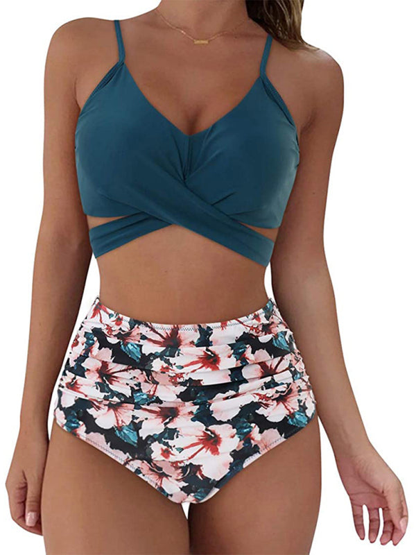 Floral High-Waist Swimwear 2-Piece Tankini Swimwear