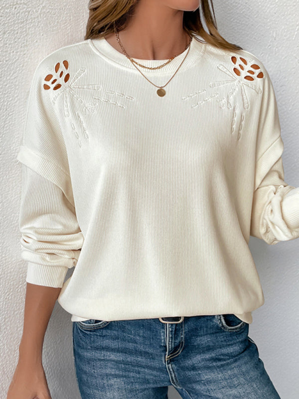 Embroidered Casual Oversized Sweater for All Seasons Sweaters