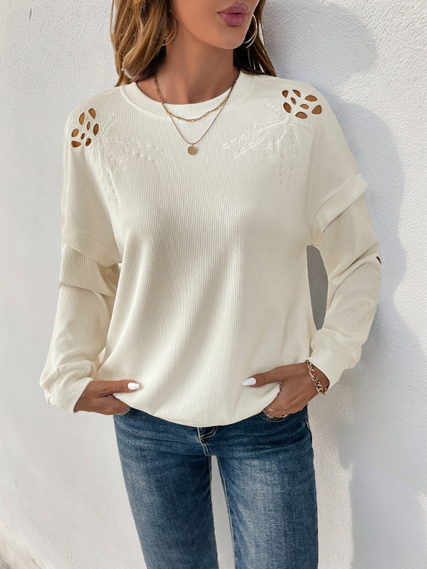 Embroidered Casual Oversized Sweater for All Seasons Sweaters