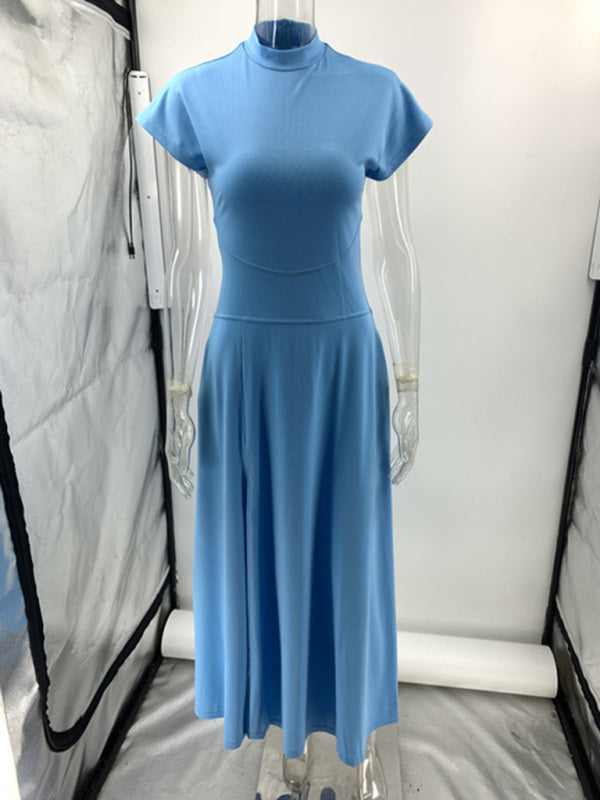 Modern Sky Blue Midi Dress with Ballet Flair Contemporary Dresses