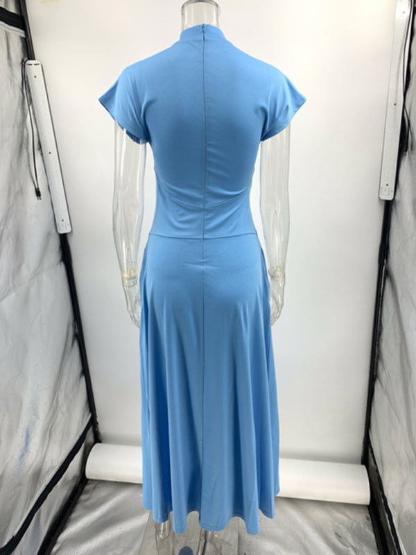 Modern Sky Blue Midi Dress with Ballet Flair Contemporary Dresses