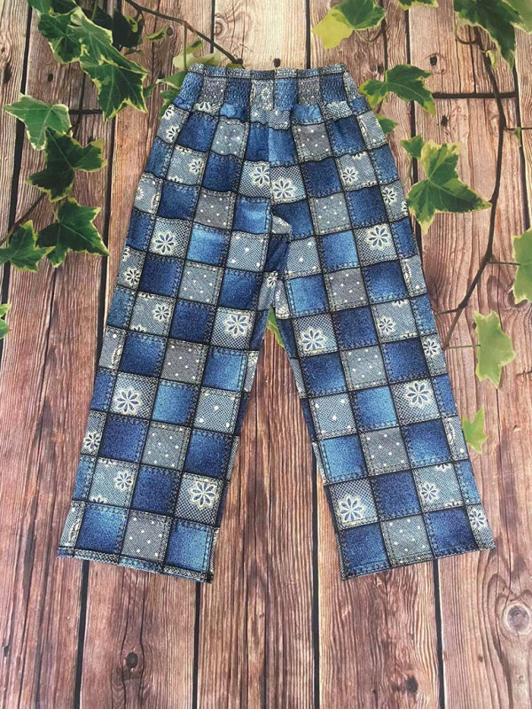 Artistic Boho Patchwork Pants with Elastic Waistband Pants