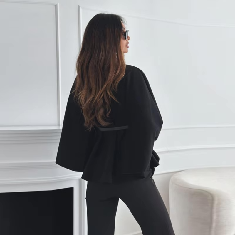 Elegant High-Neck Wool Poncho for Winter Belted Cape Ponchos