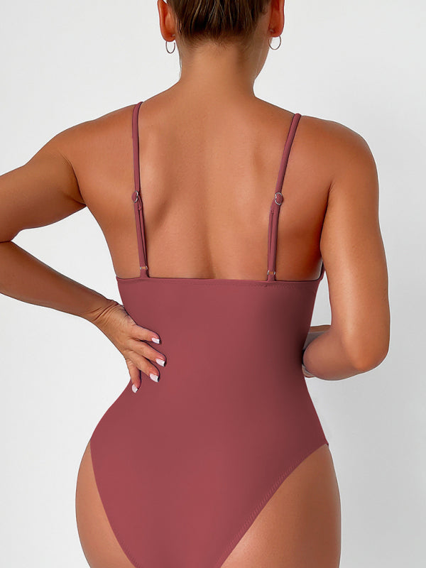 Sculpted Silhouette Tummy Control Solid Ruched One-Piece Swimwear