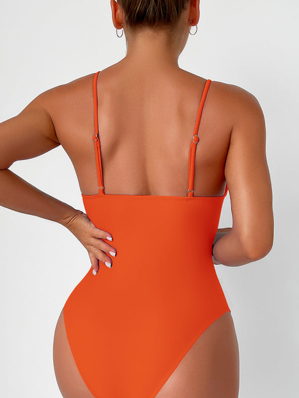 Sculpted Silhouette Tummy Control Solid Ruched One-Piece Swimwear