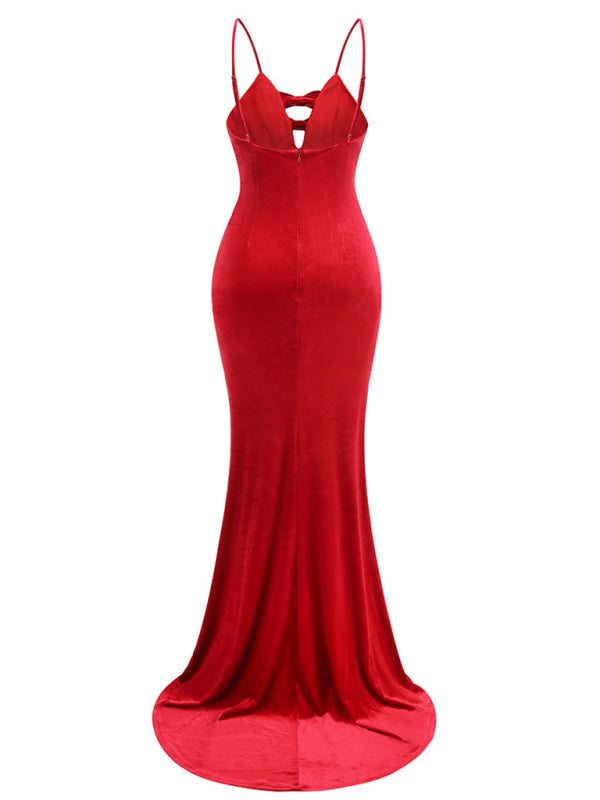 Elegant Velvet Gala Gown Mermaid Evening Dress Elegant Dresses