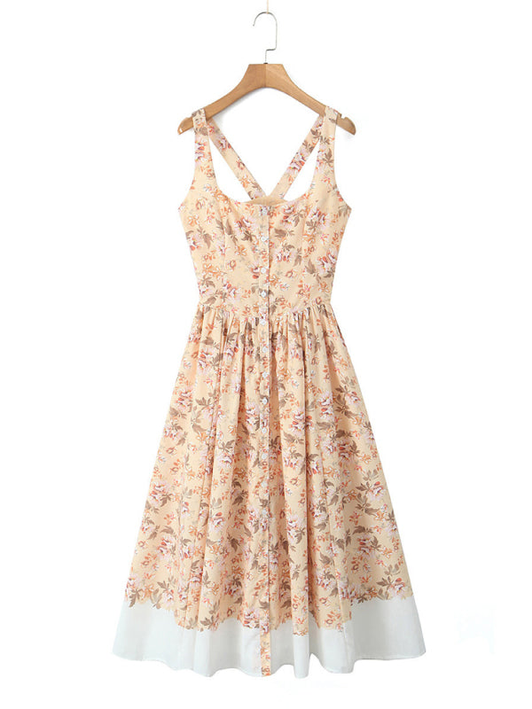 Floral Cotton Midi Dress for Special Occasions	