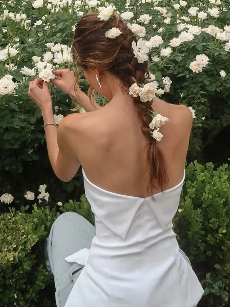 Urban Strapless White Top Tube Tops