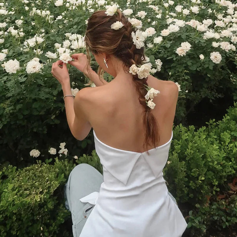 Urban Strapless White Top Tube Tops