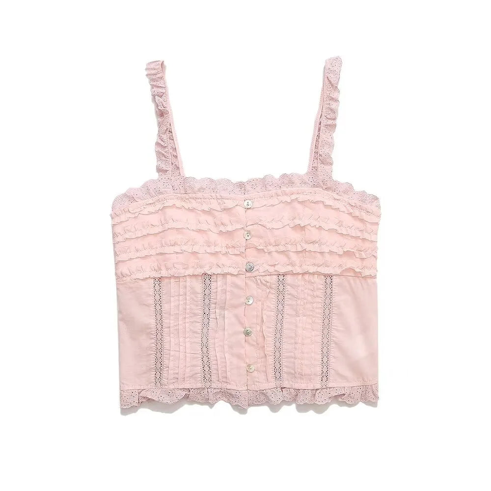 Casual Pastel Lace Cami Top - Summer Essential	