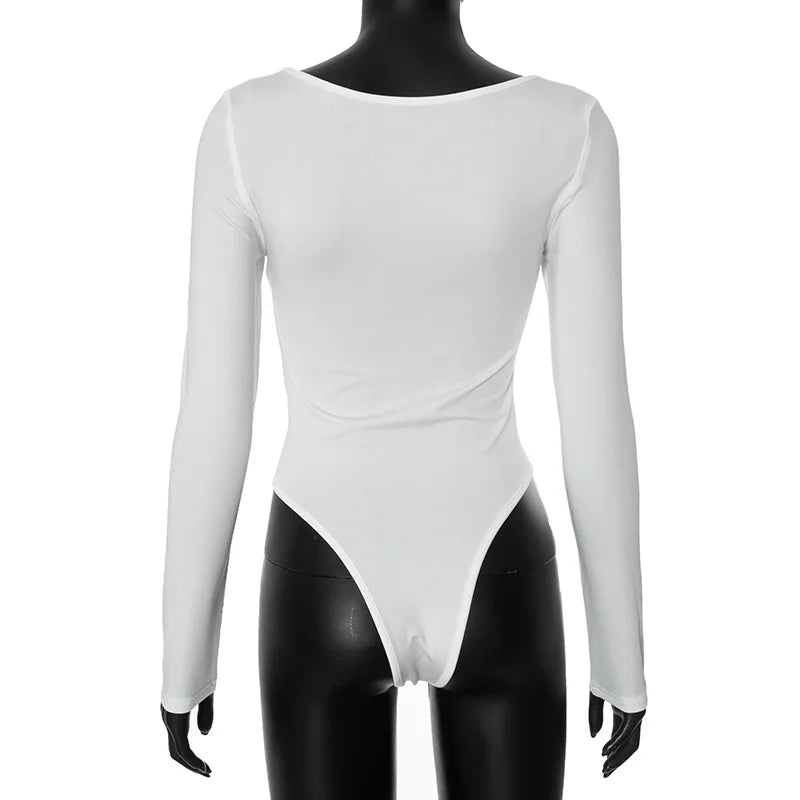 Modern Long Sleeves Square-Neck Bodysuit for Every Occasion