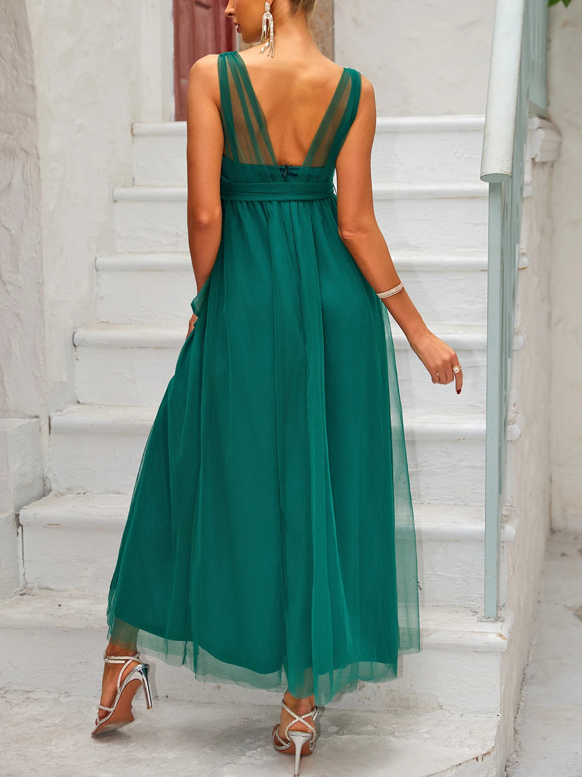 Elegant Green Maternity Dress for Baby Showers Maternity Dresses