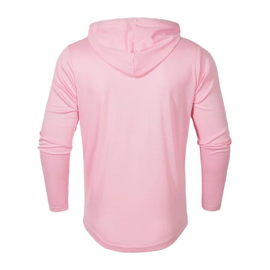 Men’s Henley Muscle Hoodie Athletic Fit Top Hoodies