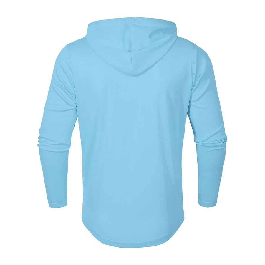 Men’s Henley Muscle Hoodie Athletic Fit Top Hoodies