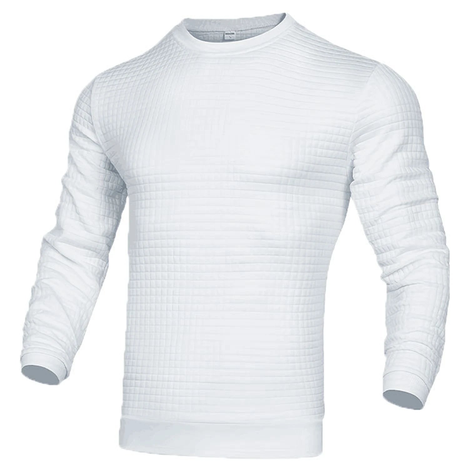 Men's Casual Waffle-Knit Long Sleeve Tee Men T-shirts