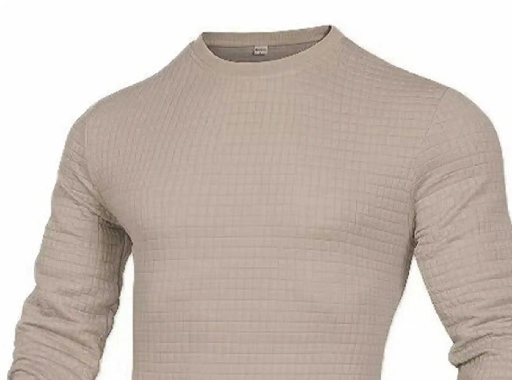 Men's Casual Waffle-Knit Long Sleeve Tee Men T-shirts