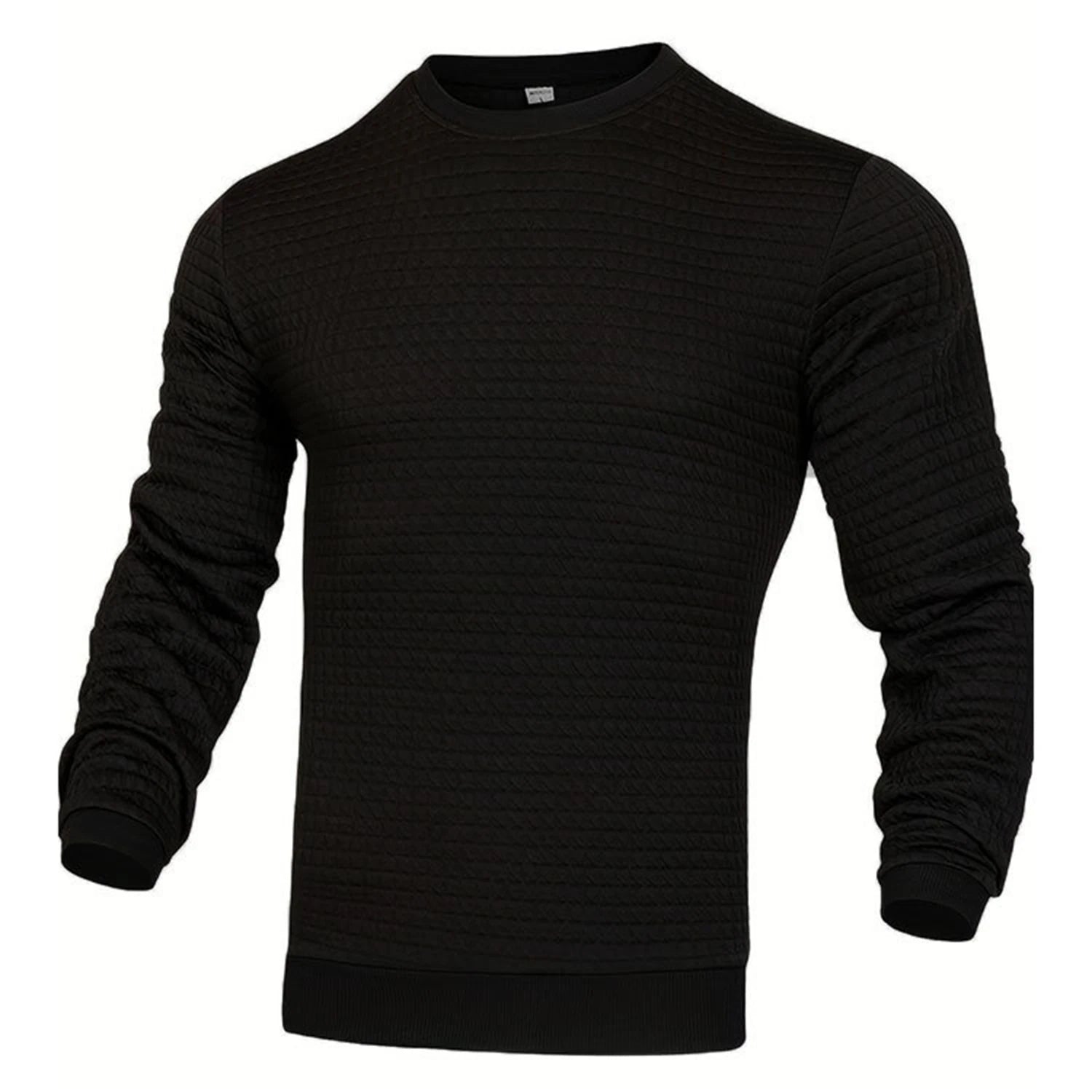 Men's Casual Waffle-Knit Long Sleeve Tee Men T-shirts