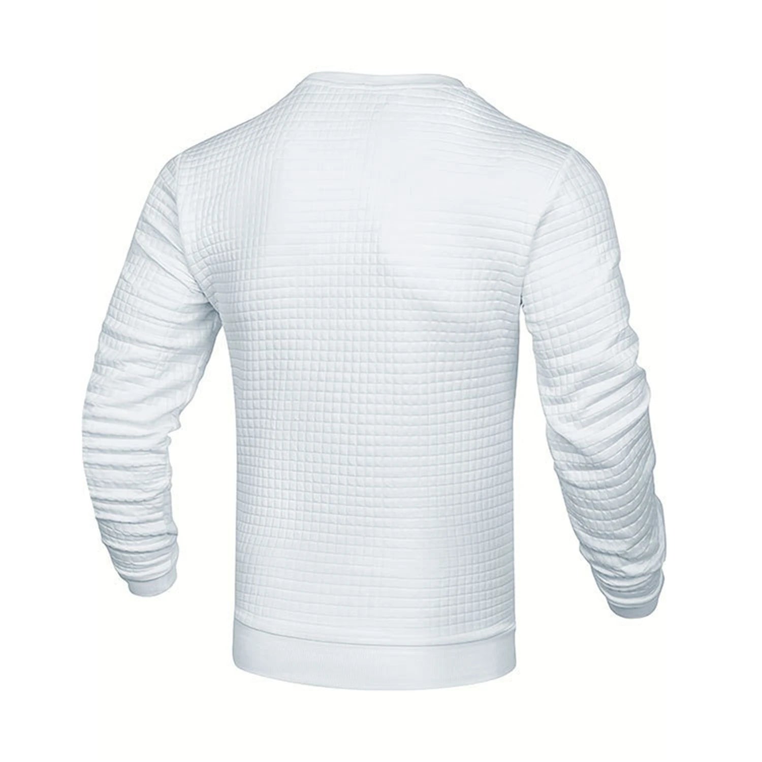 Men's Casual Waffle-Knit Long Sleeve Tee Men T-shirts