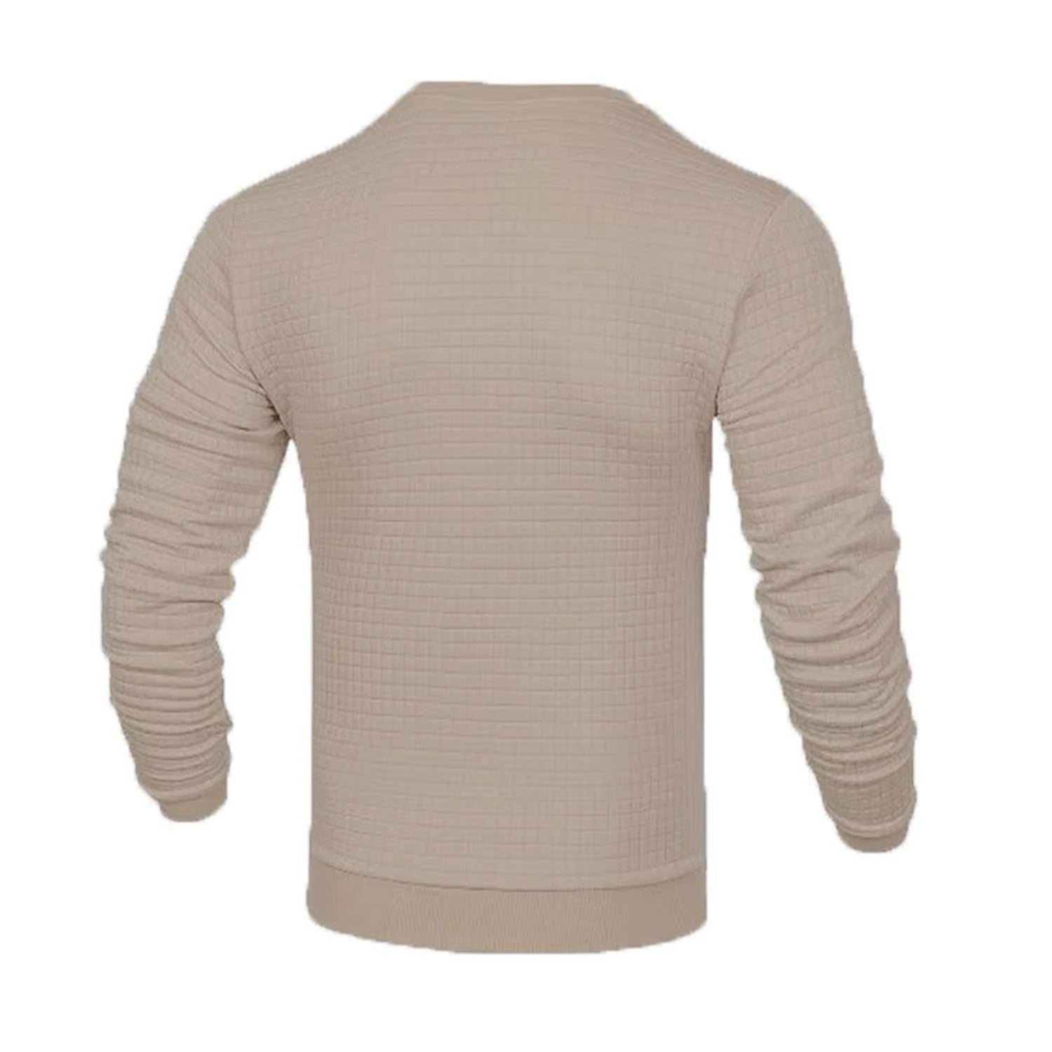 Men's Casual Waffle-Knit Long Sleeve Tee Men T-shirts