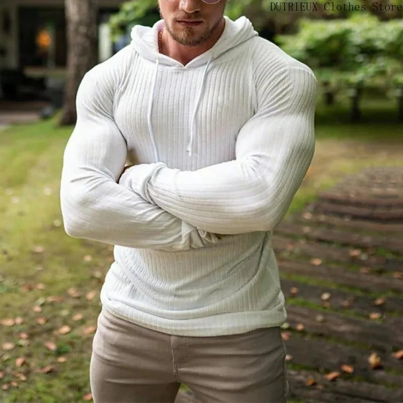 Men's Gym-Ready Ribbed Hoodie – Perfect Fit	