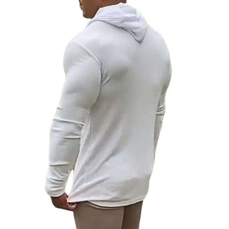 Athletic Ribbed Men's Hoodie Tee Hoodies