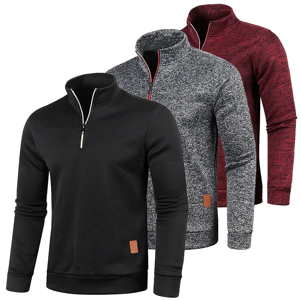 Casual Men's Half-Zip Sweatshirt in Heather Pullovers