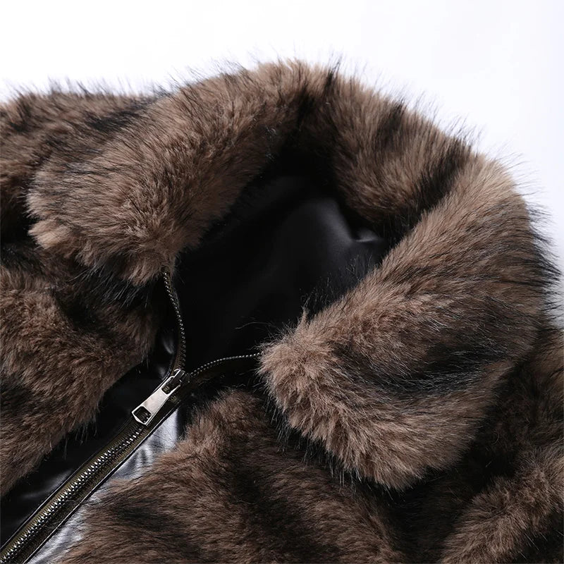 Winter's Elegant Brown Faux Fur Jacket for Women Jackets