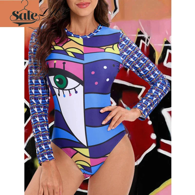 Tropical Rash Guard Swimsuit - UV Safe Swimwear