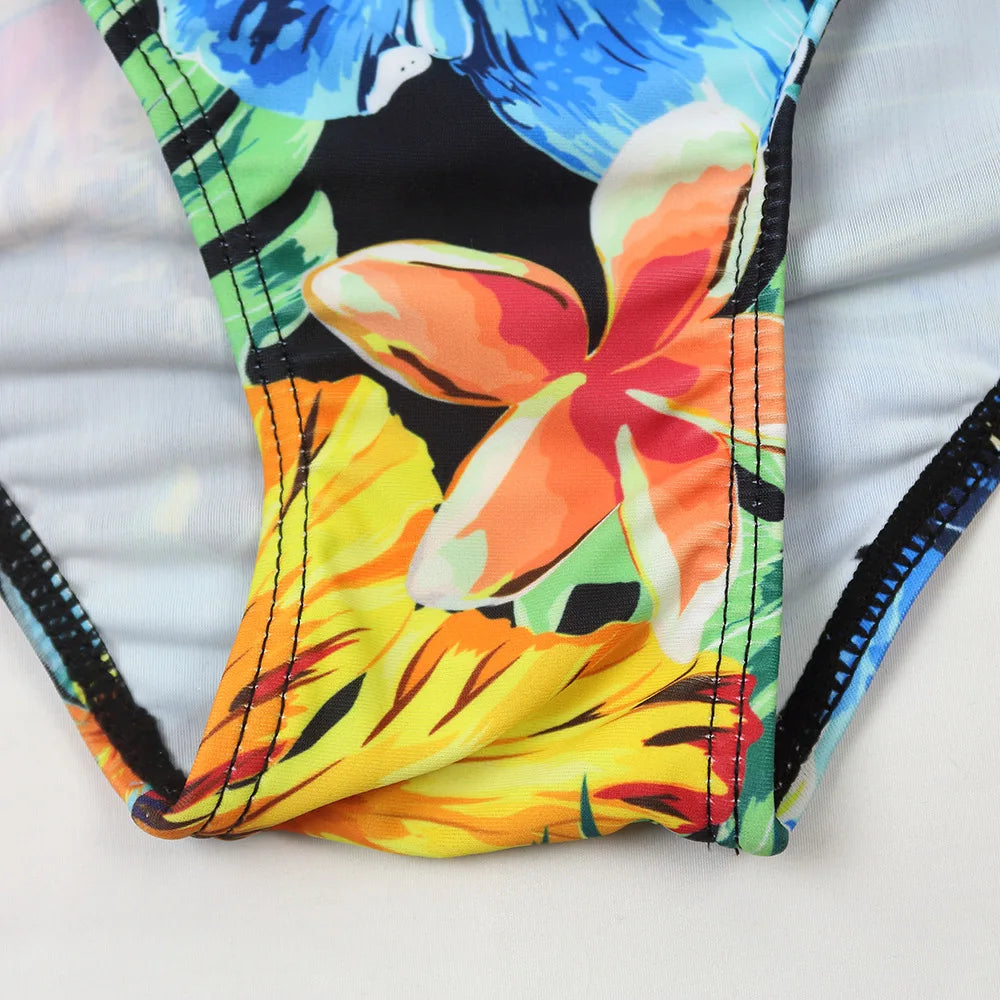 Tropical Rash Guard Swimsuit - UV Safe Swimwear