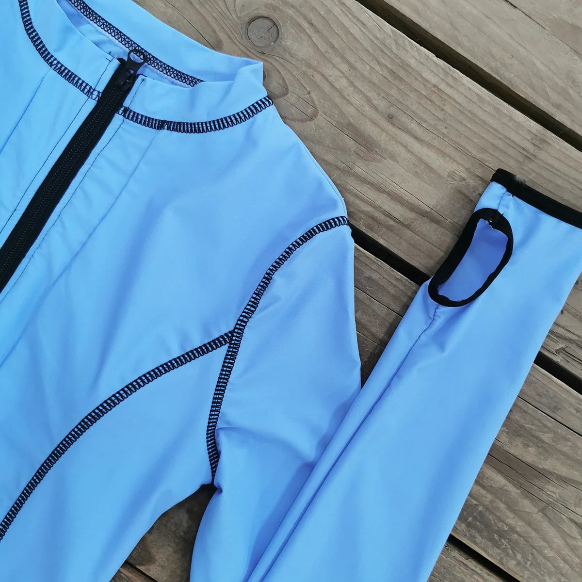 Women's Long Sleeve Swimwear Zip-Up Rash Guard Swimwear