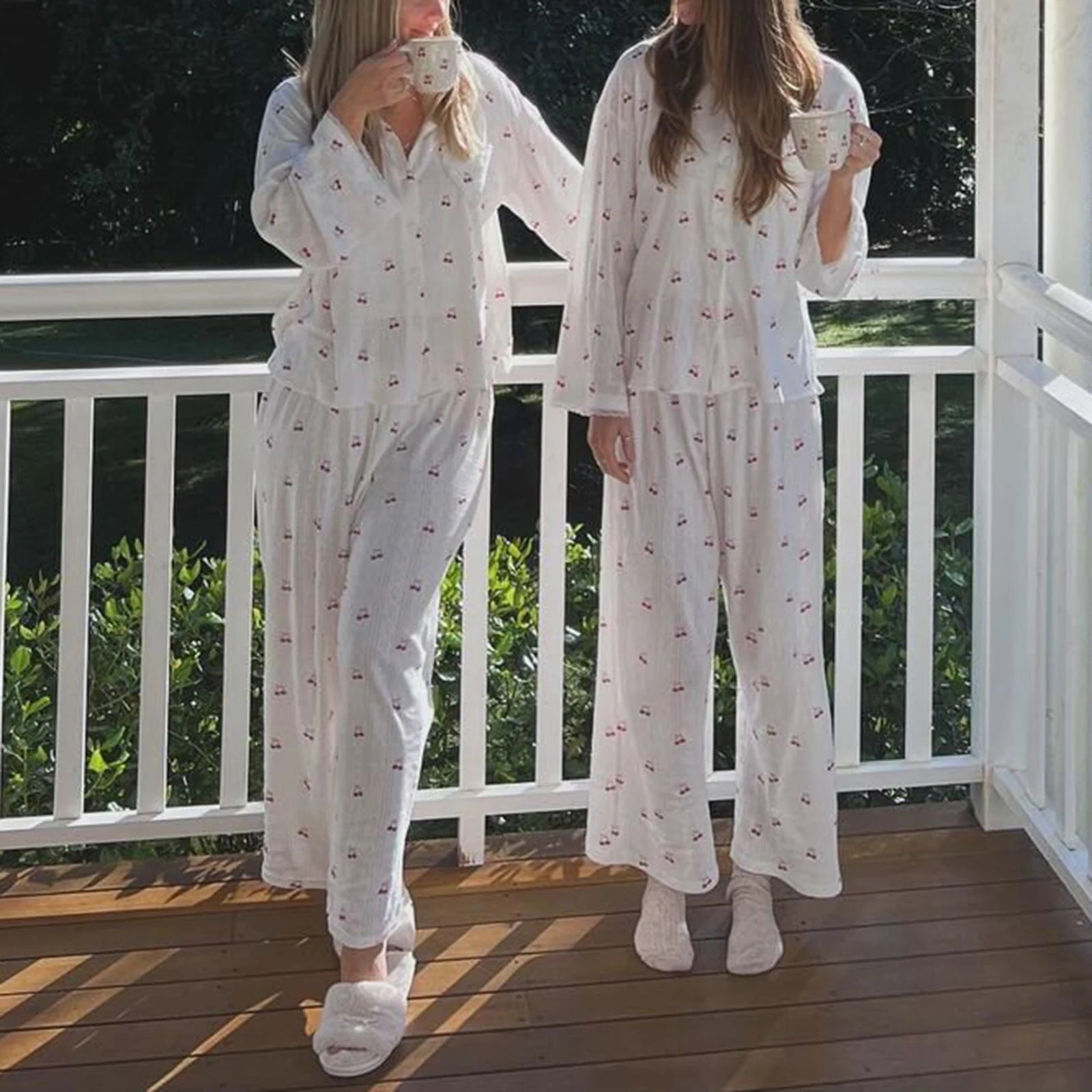 Cherry Print Women's Pajamas - Comfy and Stylish	