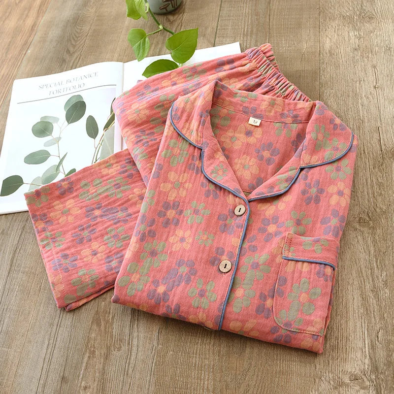 Women's Floral Print Pajamas - Pure Cotton Pajamas Set